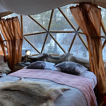 Aurora Igloo Fireplace-Heated Tents In A Secret Forest With Private Jacuzzi And Shared Sauna Bathroom And Dog Friendly ロヴァニエミ エクステリア 写真