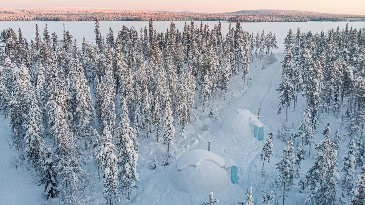 Aurora Igloo Fireplace-Heated Tents In A Secret Forest With Private Jacuzzi And Shared Sauna Bathroom And Dog Friendly ロヴァニエミ エクステリア 写真